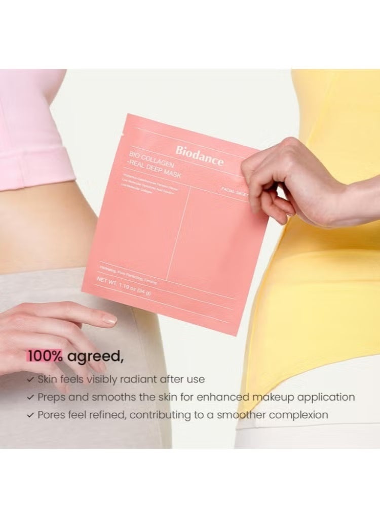 بيودانس قناع بيو-كولاجين بيو ديب الحقيقي من بايودانس (34 جرام × 4 قطع)، قناع مرطب ليلي، يقلل المسام، يحسن المرونة، - Image 5